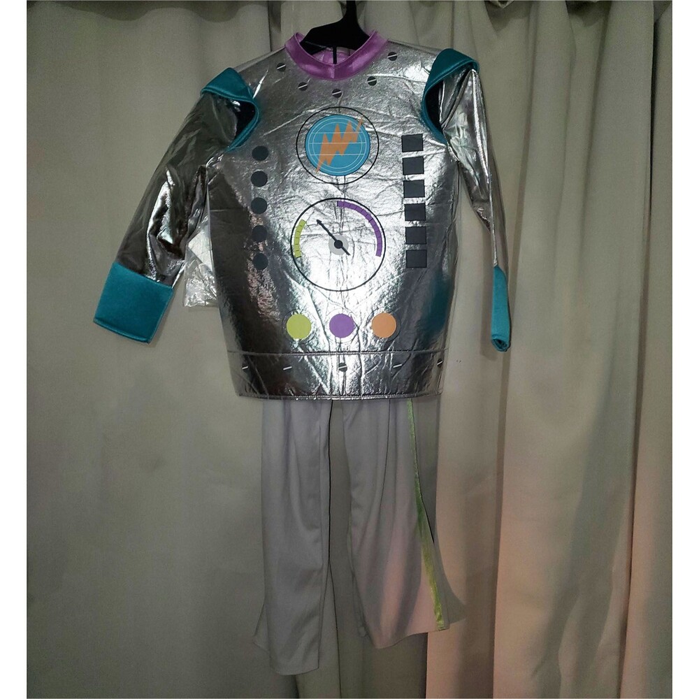 HYDE and EEK Metallic Silver Robot Suit Complete Costume Size Small
